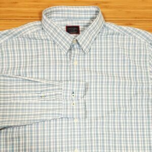 Untuckit Shirt mens Xl Blue Plaid Long Sleeve Button Stretch St.Romain Blue